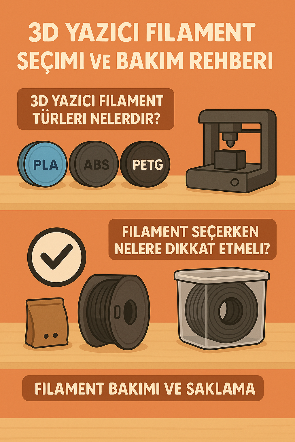 3D Yazıcı Filament Seçimi ve Bakım Rehberi