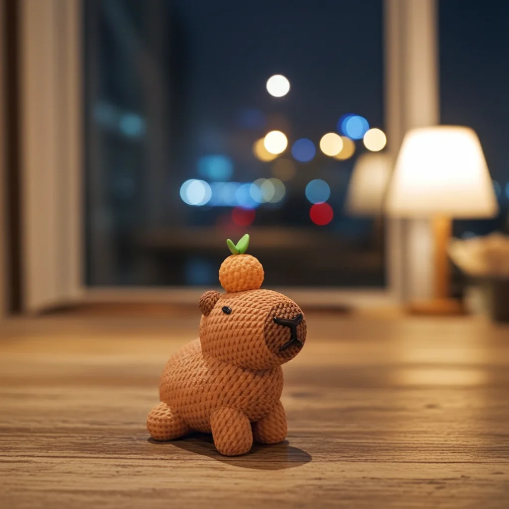 Örgü Görünümlü 3D Kapibara Figürü