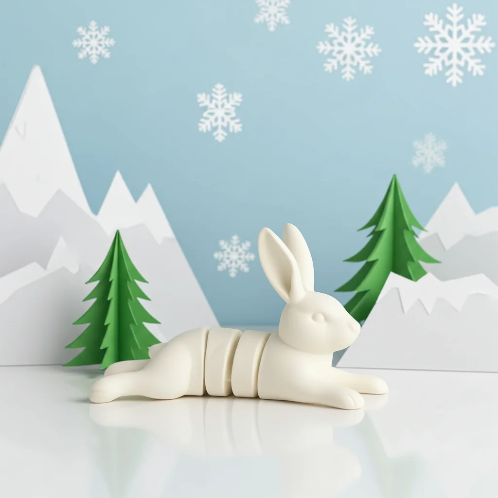 3D Eklemli Esnek Oyuncak Tavşan