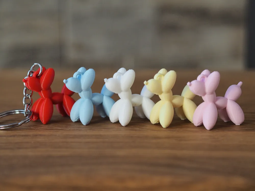 10 Adet Balon Köpek Anahtarlık - Kırmızı Renk