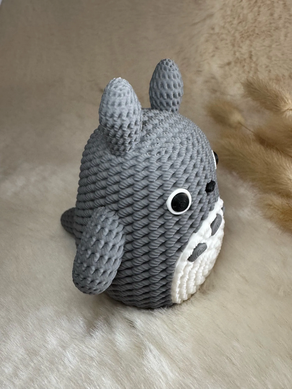 Örgü Görünümlü 3D Medium Totoro Figürü