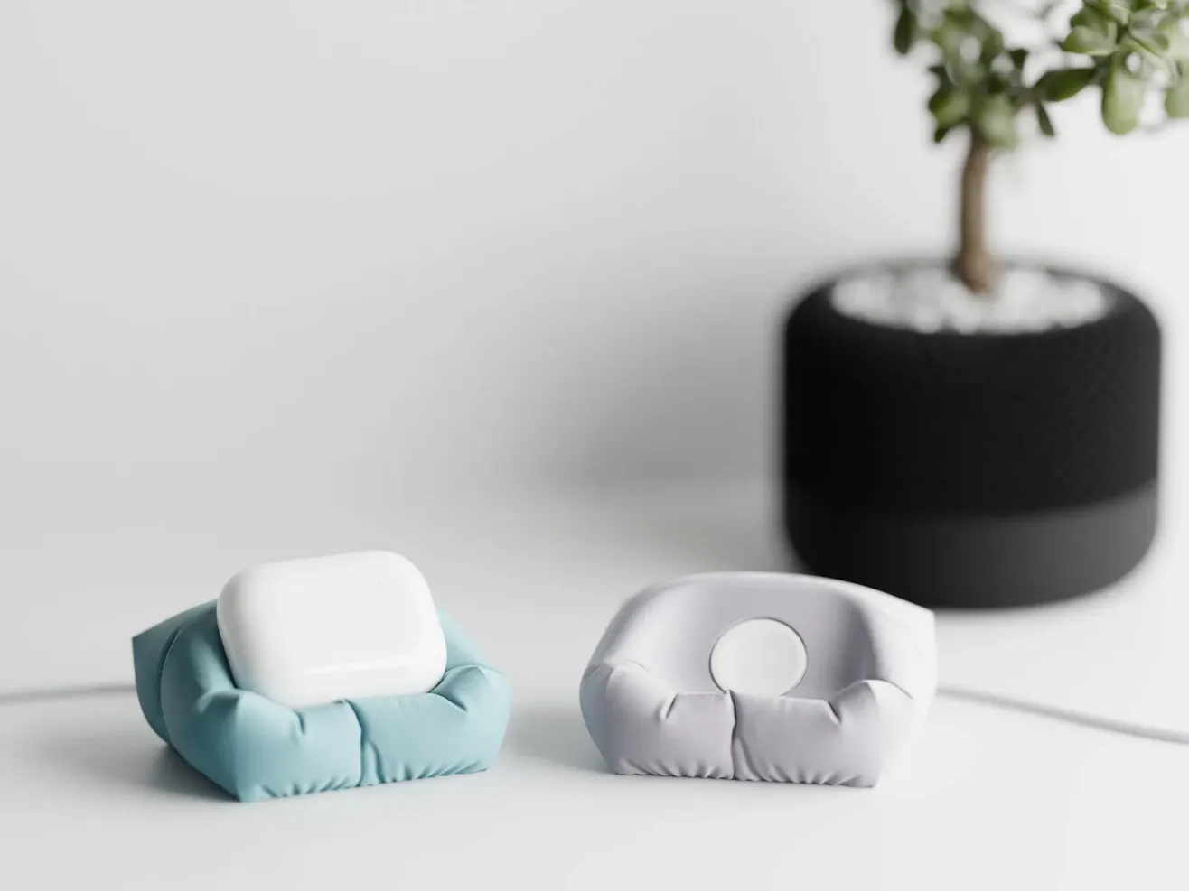 Puf Görünümlü MagSafe Air Pods Tutucu