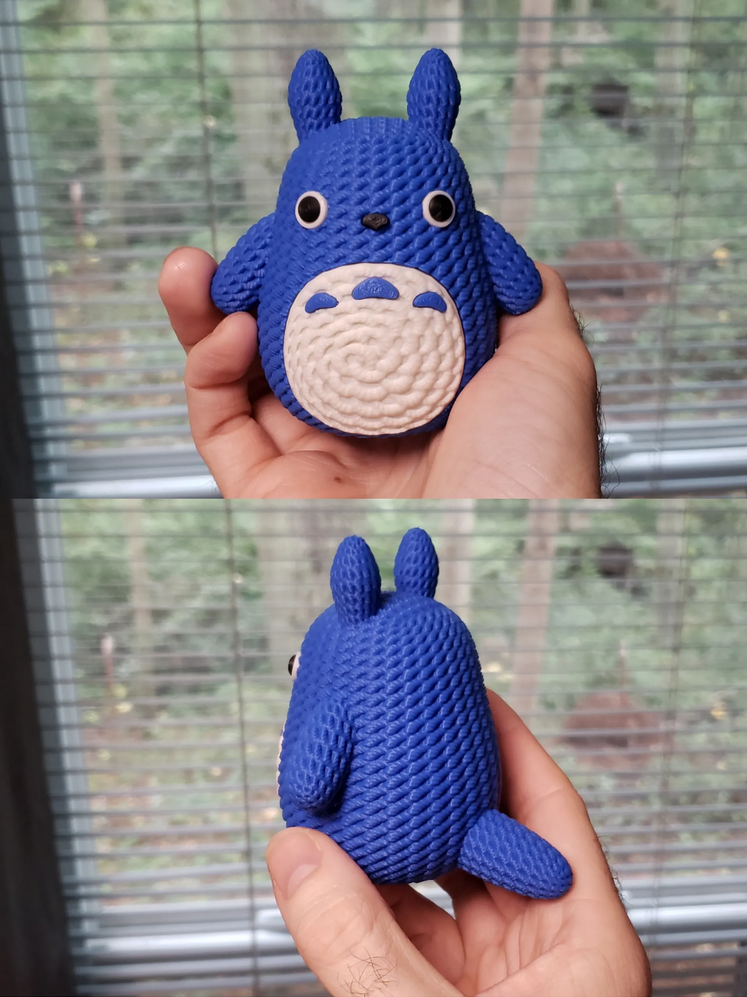 Örgü Görünümlü 3D Medium Totoro Figürü