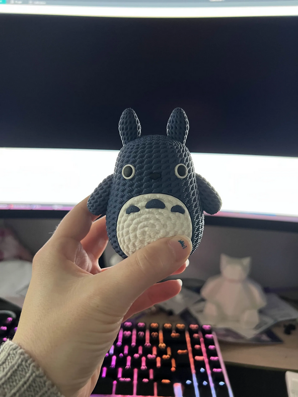 Örgü Görünümlü 3D Medium Totoro Figürü