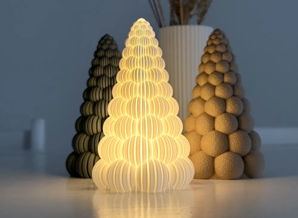 Kabarcıklı Yılbaşı Ağaçları - 3D Baskı Detaylı Görünüm
