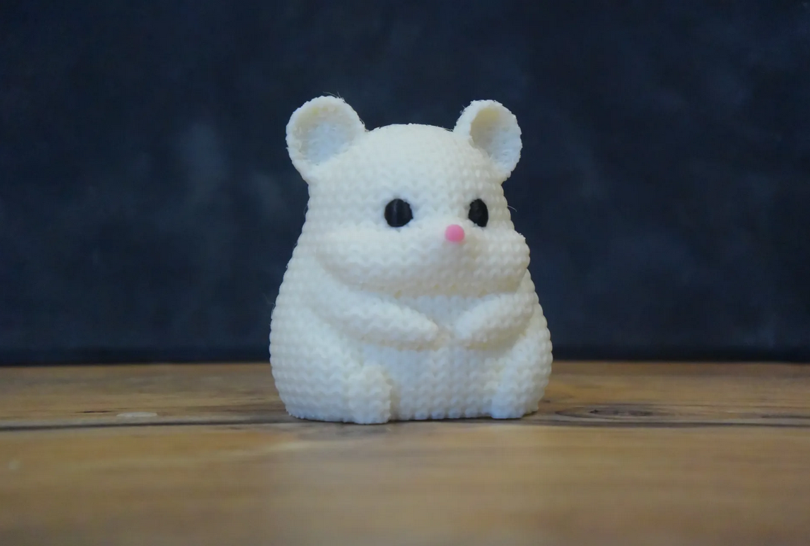 Örgü Görünümlü 3D Hamster Figürü